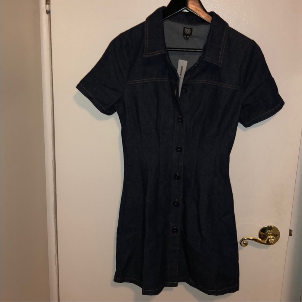 Vintage BDG Denim Contrast Stitch Mini Dress - Picture 4 of 9